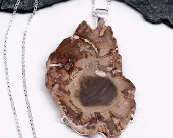 The Stone Forest - Beautiful Petrified Wood Sterling Silver Necklace