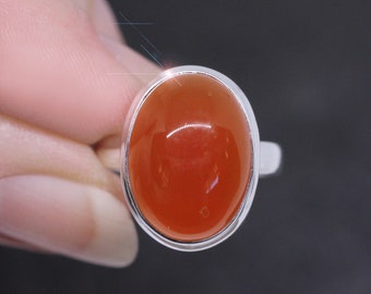 Candied Orange - Carnelian Sterling Silver Ring Size 6