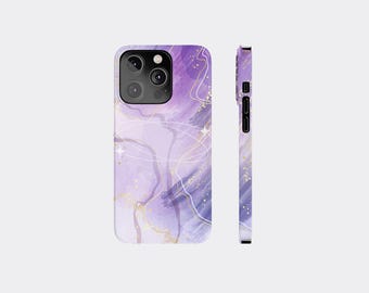 Elegant Abstract Purple Slim Phone Case Artistic Phone Cover for Women Stylish Gift Chic Modern Accessory iPhone 16, 15, 14, 13, 12, 11