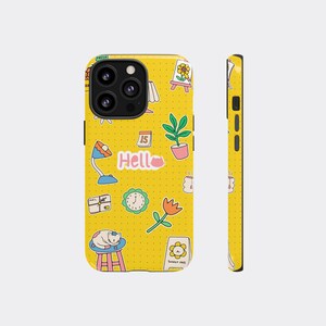 Bunter, niedlicher Aufkleber-starker Telefon-Hülle mit Blumenkarikatur-Design, Spaß-Frühlingsgeschenk für ihr iPhone 16 15 14 13 12 11 Samsung