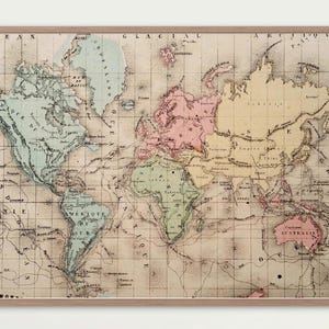 vintage carte du monde des continents en téléchargement numérique | Carte ancienne imprimable | Carte du Vieux Monde haute résolution | JPG et PNG | Téléchargement instantané