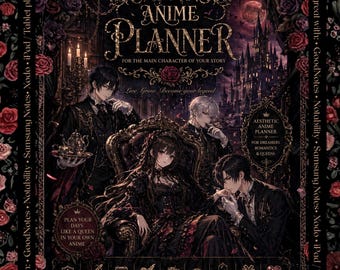 Anime Planner for Women Gothic Anime Digital Journal Dark Aesthetic Planner PDF GoodNotes Notability Samsung Notes Xodo iPad/Tablet planners