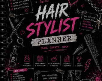 Hair Stylist Planner | Alternative Salon Business | Hairdresser Organizer | Client Record Book | Editable Printable Planner A4 US Letter