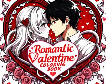 Valentine Coloring Book for Couples – Romantic Printable PDF, Love and Sweet Couple Coloring Pages, 59 Pages