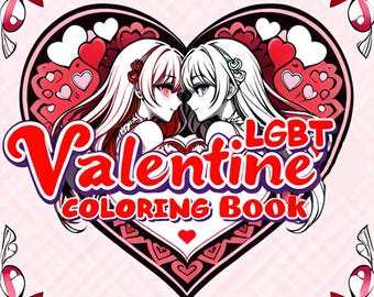 LGBT Valentine Coloring Book for Adults – Romantic Couples Printable PDF, Inclusive Love Art, Sexy Valentine Gift, 26 Pages