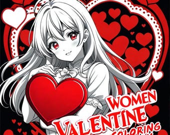 Valentine Coloring Pages for Her – Romantic Printable PDF for Girlfriend or Wife, Cute Love Gift for Women, 33 Pages