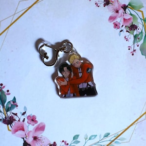 Erwin and Levi Keychain | Eruri Epoxy Keychain | Attack on Titan Fanart | Anime Keychain | AoT Collectible | Manga Merch