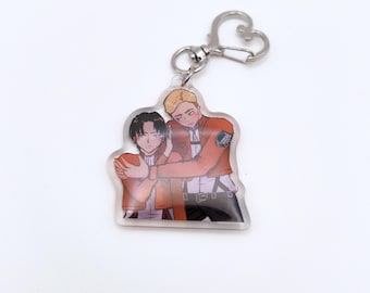 Erwin and Levi Keychain | Eruri Epoxy Keychain | Attack on Titan Fanart | Anime Keychain | AoT Collectible | Manga Merch