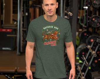 Weihnachts-T-Shirt mit Dackelmotiv, Vintage-Geschenk für Dackel-Mamas, Weihnachts-Shirt für Dackel-Liebhaber, Geschenk für Hundeausführer