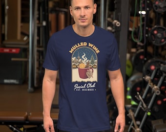 T-Shirt für den Glühweinclub, Weihnachtsmarkt-Shirt, Glühweinhemd, Vintage-Weihnachtsgeschenk aus Europa, Winterreise-Top