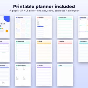 Homeschool Planner Spreadsheet | Lesson Log, Attendance and Grade Tracker | Tutor Invoices | Google Sheets Excel + Printable PDF image 7