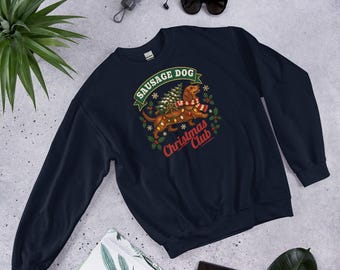 Weihnachtspullover mit Dackelmotiv, Vintage-Geschenk für Dackel-Mamas, Weihnachtspullover für Dackel-Liebhaber