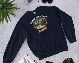Weihnachtspullover für die Familie 2026, passende Weihnachtspullover für die Familie, Vintage-Weihnachtspullover im Hüttenstil, Outfit für Familienfotos