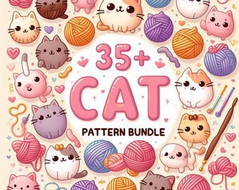 35+ Cat Crochet Patterns Bundle | Mega Crochet Pattern Bundle | Amigurumi & Crochet Designs for Dolls, Animals