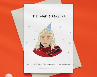 Funny Traitors UK Harriet Birthday Card | Let's Set The Cat Amongst The Pigeons |