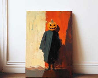 Spooky Pumpkin Head Costume Print: Halloween Gothic Decor (Digital Download)