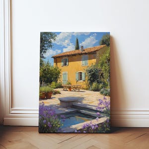 Provence Lavender Garden Print: French Country Landscape Art (Digital Download)