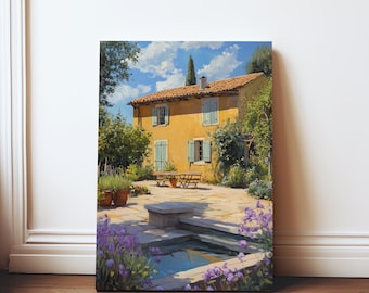 Impressão de jardim de lavanda da Provença: arte paisagística do interior da França (download digital)