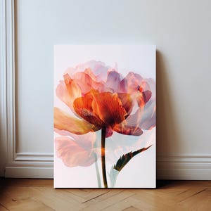 Abstract Floral Art Print: Modern Rose Poster (Digital Download)
