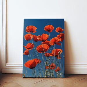 Abstract Floral Poppy Art Print: Modern Home Decor (Digital Download)
