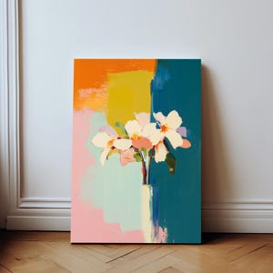 Sofortiger Download Blumen Kunst Druck abstrakte Blumen Malerei digitale Wand Kunst druckbares Poster modernes Wohndekor Galeriewand Maison Magalie