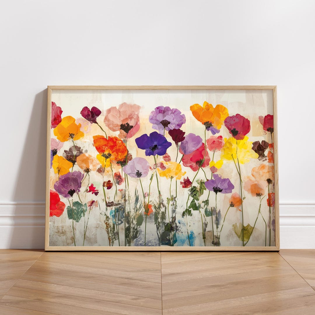 Poppy Flower Painting: Modern Floral Wall Art (digital Download) - Etsy