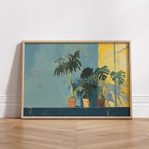 Mediterrane Pflanze Kunstdruck: Modernes florales Wohndekor (Digitaler Download)