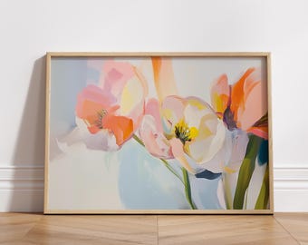 Contemporary Floral Art Print: Modern Flower Painting (Digital Download)
