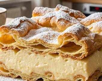 Easy Recipe For Karpatka | Polish Choux Pastry Cake (PDF Pattern)