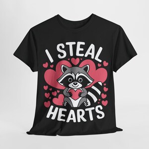 Cute Raccoon &quot;I Steal Hearts&quot; Valentine&#39;s Day Design | Raccoon Love Clipart | Kids Valentine Art | Digital Download for Shirts and Cards