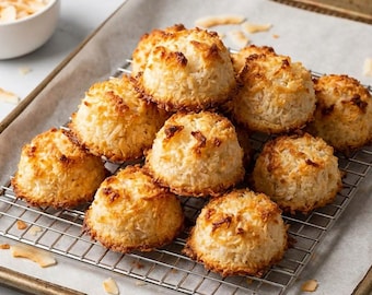 Receta de macarrones de coco masticables / Galletas sin gluten (Descarga digital)