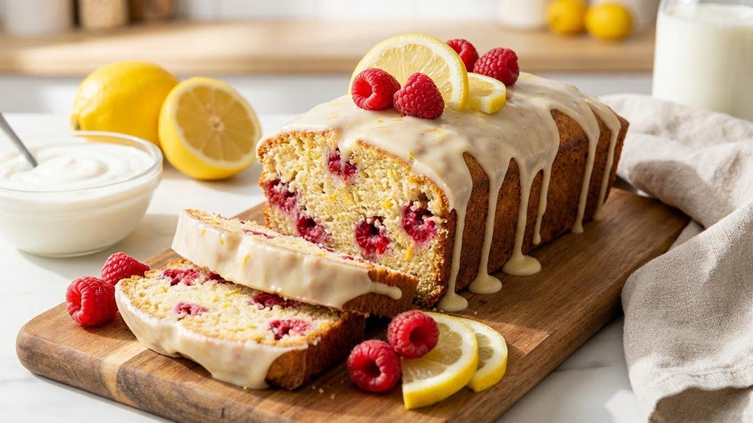 Lemon Raspberry Yogurt Cake Recipe | Printable Baking Guide (digital ...