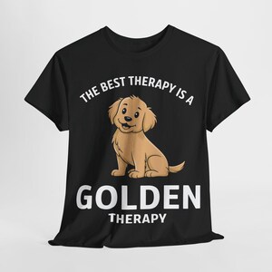 The Best Therapy Is a Golden PNG | Cute Golden Retriever Dog Digital Design | Pet Lover Sublimation File for Shirt, Mug, Gift Crafting