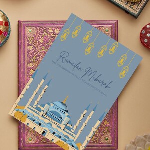 Cartão de Saudação Ramadan | Cartão Digital Minimalista | Cartões Islâmicos | Cartões Estéticos | Imprimível e Download Instantâneo