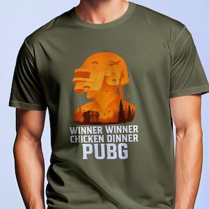 Minimalist PUBG “Battlefield Silhouette” T‑Shirt – Gamer Gift | Unisex Casual Wear