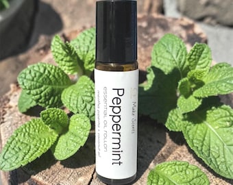 Peppermint Essential Oil Roll-On: Refreshing Aromatherapy Roller with Coconut Oil for Cooling & Everyday Use