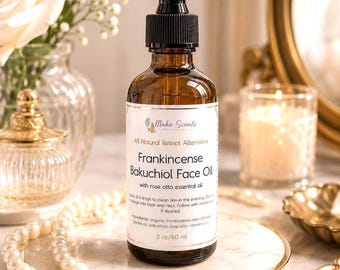 Organic Frankincense Bakuchiol Face Oil | Natural Retinol Alternative | Botanical Facial Oil