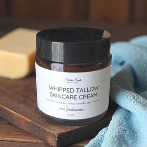 Whipped Tallow Face & Body Cream, Grass-Fed Beef Tallow, Natural Moisturizer