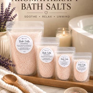 Aromatherapy Bath Salts | Natural Essential Oil Bath Soak | Spa Gift