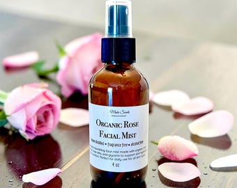 Hydrating Facial Mist: Rose Hydrosol, Glycerin & Rose Otto | Lightweight Toner Face Spray