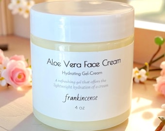 Organic Aloe Vera Face & Body Cream | Lightweight Botanical Moisturizer | Essential Oils or Unscented