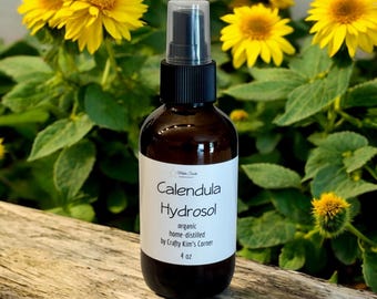 Organic Calendula Hydrosol: Home-Distilled Garden-Grown, All-Natural Floral Water