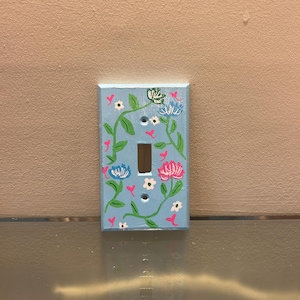 Light Switch Cover Hand Made, Whimsical Wall Decor, Hand Painted Plate, Decorative Home Accent, Gift Idea