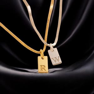 Collar con inicial de acero inoxidable: gargantilla con letras de moda para mujer