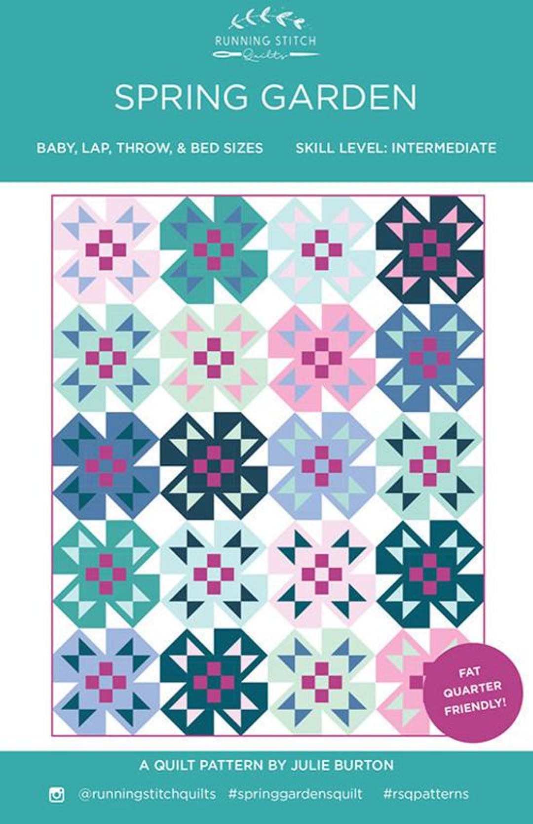 Springtime Garden Quilt Pattern Spring Garden Quilt Pattern by Running Stitch Quilts - Etsy