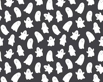 Hey Pumpkin "Ghosts Charcoal" by My Mind's Eye for Riley Blake Designs