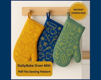 Quilted Oven Mitt Sewing Pattern | Beginner Friendly (PDF Pattern)