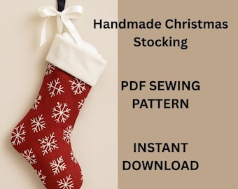 Handmade Christmas Stocking Sewing Pattern, Beginner Friendly (PDF Pattern)