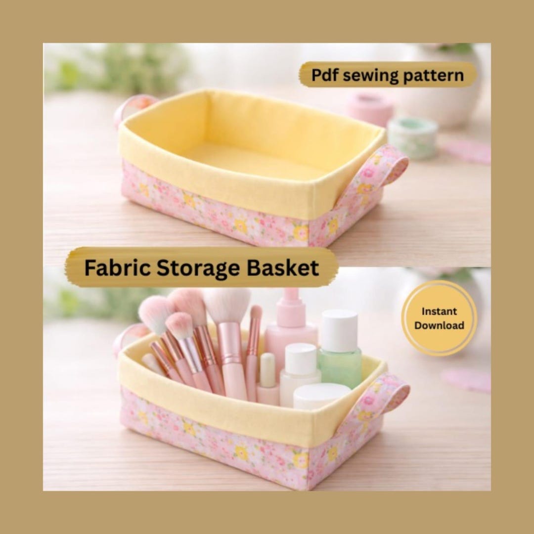 Fabric Storage Basket PDF Sewing Pattern | Easy DIY Organizer - Etsy