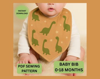 Baby Bib Sewing Pattern | Newborn to 18 Months (Printable PDF)
